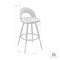 Armen Living Lottech Swivel Bar Stool in Black Metal with Gray Faux Leather 840254335387 - alternate 4